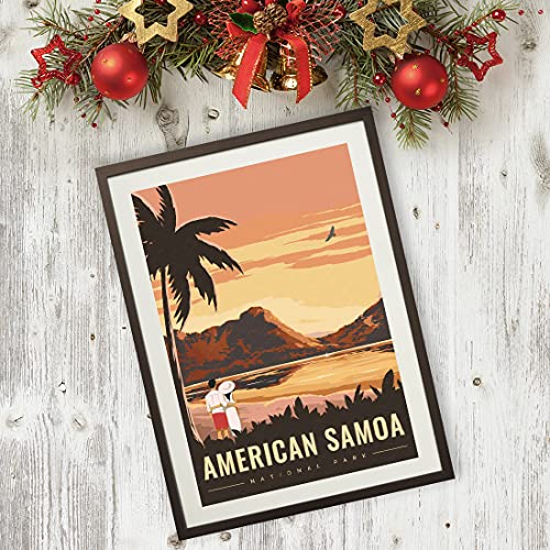 Posters Wall Art Print Decor Painting Gift National Parks of The USA Home Decoration Stickers 12X18 inch (American Samoa National Park)