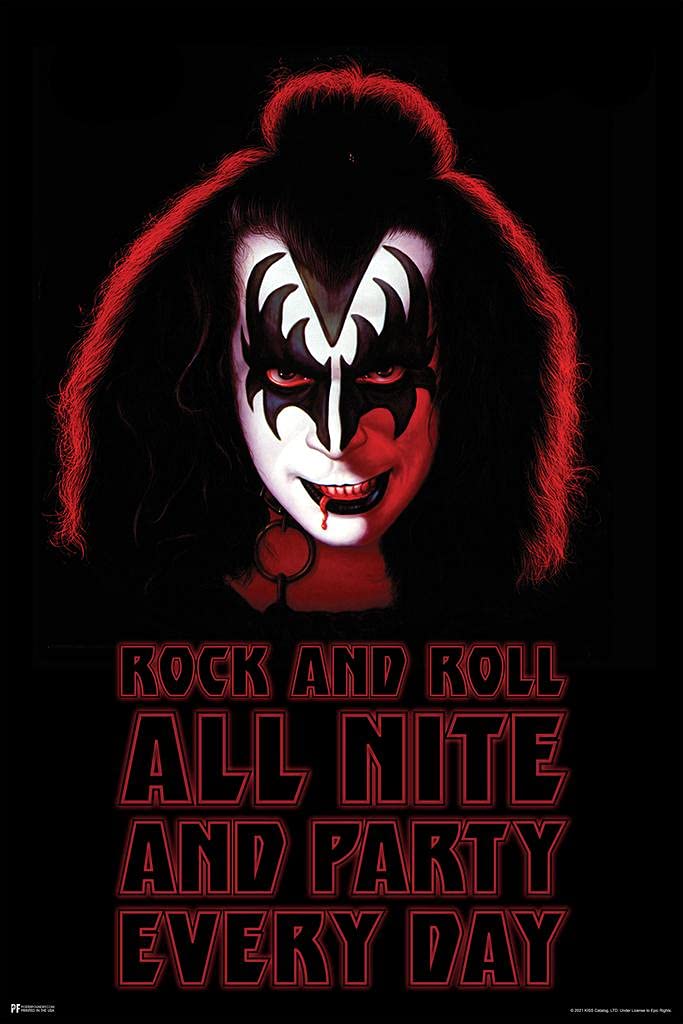 Kiss Poster Demon Gene Simmons Solo Album Rock and Roll All Night and Party Every Day Kiss Band Merchandise Kiss Collectibles Kiss Memorabilia Heavy Metal Merch Thick Paper Sign Print Picture 8x12