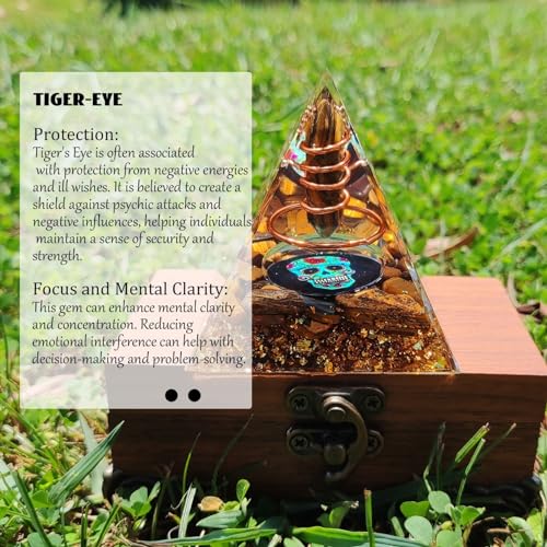 Orgone Pyramid Natural Stones Orgonite Pyramid Protection Crystals Energy Generator for Reducing Pressure Balancing Chakras