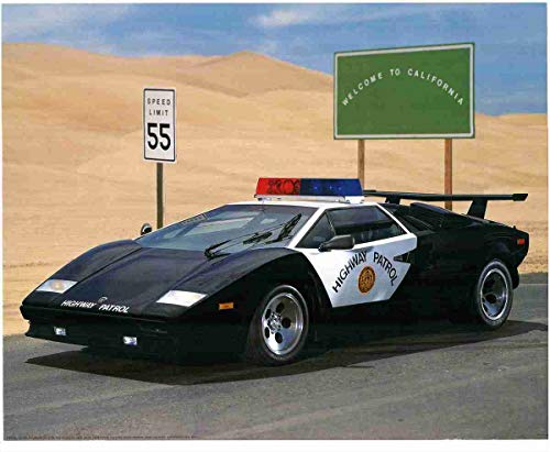 Hot Black Car Police Highway Patrol Wall Decor Art Print Poster (16x20)