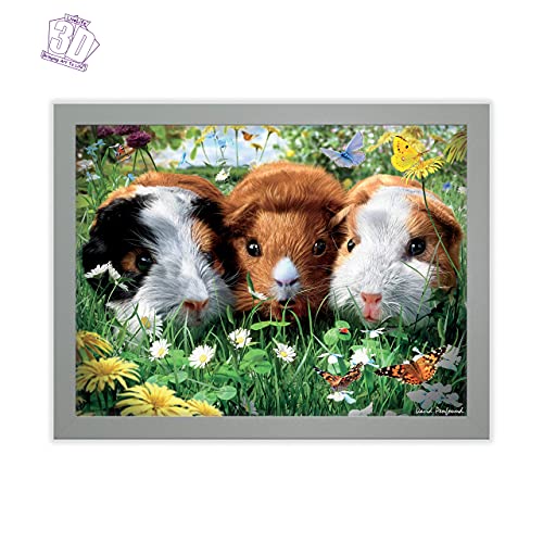 3D LiveLife Lenticular Wall Art Prints - Bunnies from Deluxebase. Unframed 3D Bunny Rabbit Poster. Perfect wall decor. Original artwork licensed from renowned artist, David Penfound