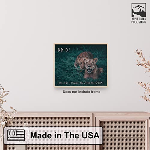 Apple Creek Lions Wildlife Motivational Poster Art Print 11x14 Pride Zoo Cat School Classroom Wall Decor Pictures