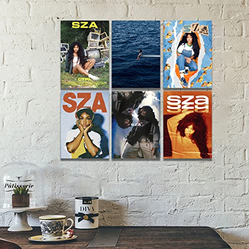 Venanoci KLOUZE SZA Music Album Cover Posters HD Print Aesthetic Pictures for Living Room Bedroom Music Classroom Wall Art Decor Set of 6 Unframed 7x10 inch