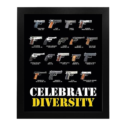 Hand Gun Poster - Patriotic Wall Art, This Second Amendment Wall Decor Poster Is A Great Wall Print For Home Decor, Bedroom Decor, Man Cave Room Decor Aesthetic, or 4th Of July, Unframed - 8x10