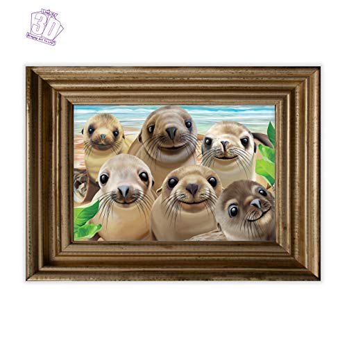 3D LiveLife Lenticular Wall Art Prints - Sea Lion Snap from Deluxebase. Unframed 3D Ocean Poster. Perfect wall decor. Original artwork licensed from renowned artist, Michael Searle