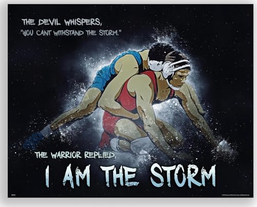 I Am The Storm Motivational Wrestling Poster Wall Art Quotes Print Home Boys Room Gift Classroom Decor 11X14 Inches Unframed