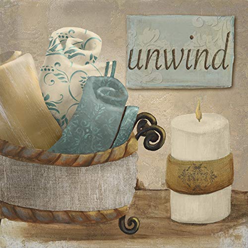 Unwind Spa Bathroom Art Print Poster 12x12