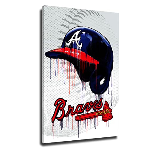 Atlanta City Baseball Poster Print Canvas Wall Art Decor for Living Room Large Picture Wall Art Christmas Gifts To Fans NOUCAN (12x18inch-Unframe,A)