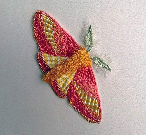 EmbroideryMoks rosy maple moth patch Embroidered Patches