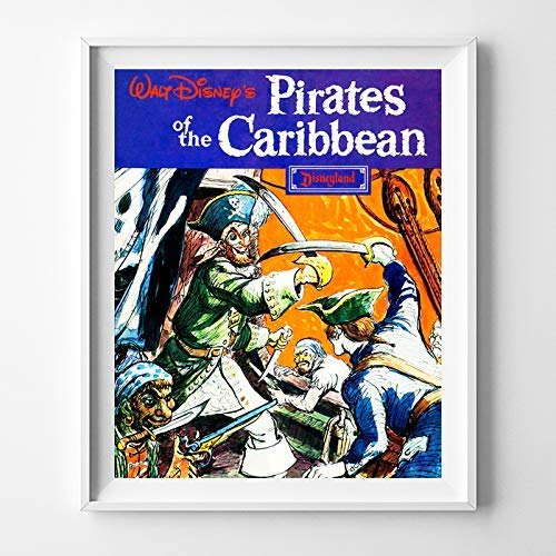 Disneyland Pirates Wall Art Poster Home Decor Print Vintage Artwork Reproduction - Unframed