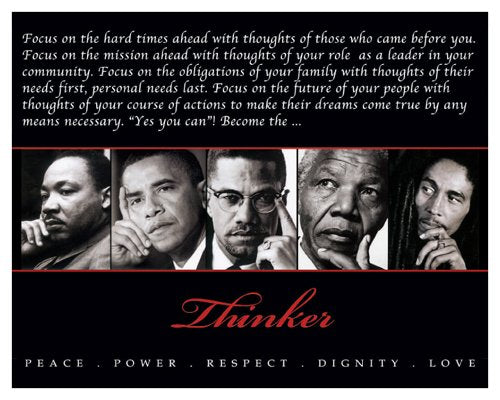 The Thinker II by Design Max Art Print Poster 8x10 King Obama Malcom X Mandela Marley