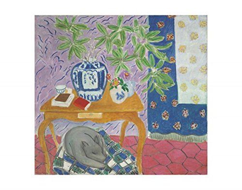 Bruce McGaw Graphics Interior with a Dog, 1934 by Henri Matisse, Wall Art Print Poster, Paper Size 11" x 14" Image Size 9.25" x 10"(3079)