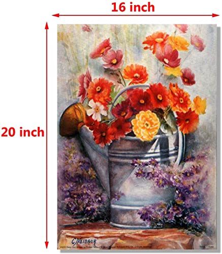 Water Can with Vintage Flowers Still Life Fine Wall Decor Art Print Poster (16x20)