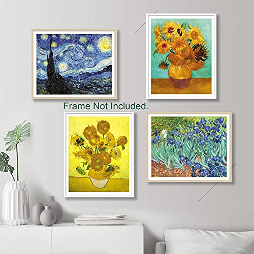 YASEN Van Gogh Canvas Wall Art Posters And Prints Of Famous Painting Abstract Wall Art Prints Unframed Art 8x10 Vincent Van Gogh Poster Artwork (4 Pack A)