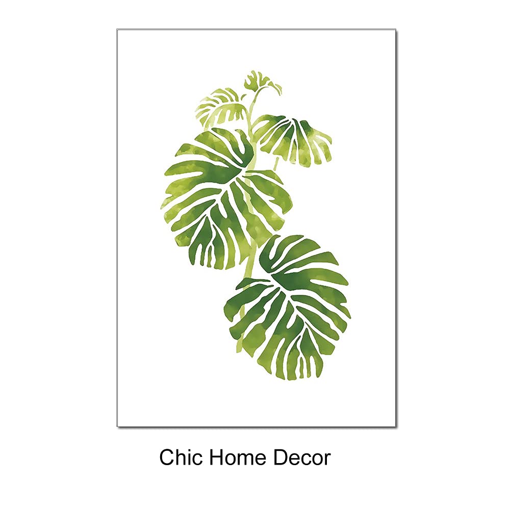 Botanical Wall Art Prints Set of 6 Tropical Leaf,UNFRAMED Farmhouse Home Decor Plant Leaves Pictures 8”x 10” Minimalist Boho Canvas Posters Green Nature Wall Decor for Living Room Bathroom Bedroom