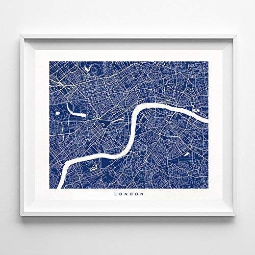 London England Street Road Map Home Decor Poster Urban City Hometown Wall Art Print - 70 Color Options - Unframed