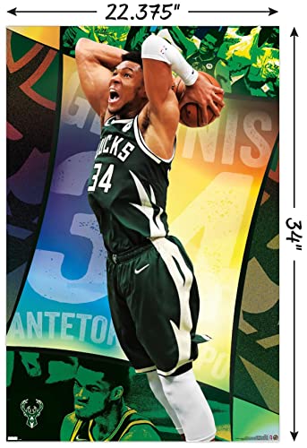 Trends International NBA Milwaukee Bucks - Giannis Antetokounmpo 21 Wall Poster, 22.37" x 34.00", Unframed Version