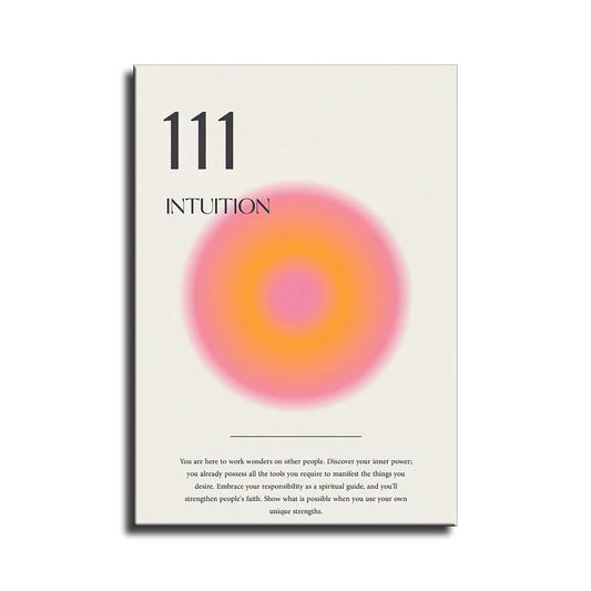 PHIMIITA Angel Number Poster 111 Poster, Aura Poster, Angel Number Poster, Angel Number Wall Art Print, Gradient Aura（8x10inch-Unframed