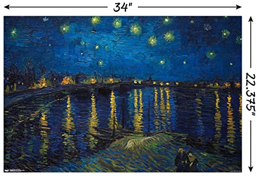 Trends International Starry Night over The Rhone by Vincent van Gogh Wall Poster, 22.375" x 34", Unframed Version