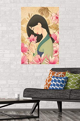 Trends International Disney Mulan-Flower Wall, 22.375" x 34", Poster & Mount Bundle