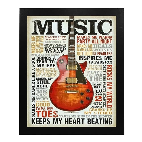 Love of Music- Guitar Music Quote Wall Art Print, This Ready to Frame Typographic funny Music Wall Art Poster Print is Good For Home, Bar, Studio, And Man Cave Room Decor, Unframed - 8x10"