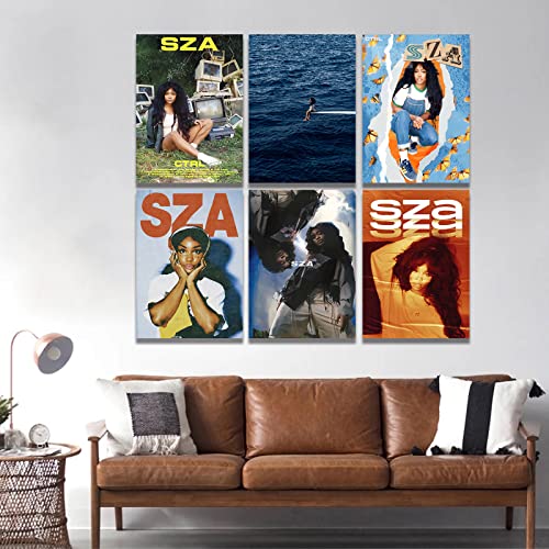 Venanoci KLOUZE SZA Music Album Cover Posters HD Print Aesthetic Pictures for Living Room Bedroom Music Classroom Wall Art Decor Set of 6 Unframed 7x10 inch