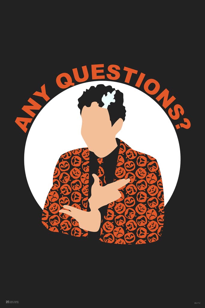 Saturday Night Live Poster David S Pumpkins Any Questions Sketch Comedy Funny SNL Merch Merchandise TV Show Tom Hanks Spooky Scary Halloween Decorations Cool Wall Decor Art Print Poster 12x18