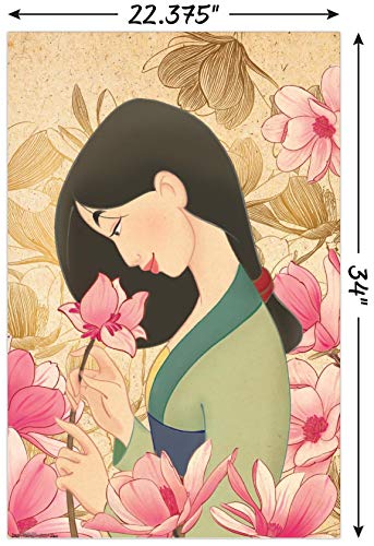 Trends International Disney Mulan-Flower Wall, 22.375" x 34", Poster & Mount Bundle