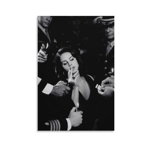 LUOWEI Lana Del Rey Poster Black and White Poster for Room Aesthetic Canvas Art Poster and Wall Art Picture Print Modern Family Bedroom Decor Posters (Unframe-style-2, 12x18inch(30x45cm))