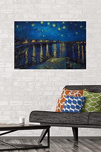 Trends International Starry Night over The Rhone by Vincent van Gogh Wall Poster, 22.375" x 34", Unframed Version
