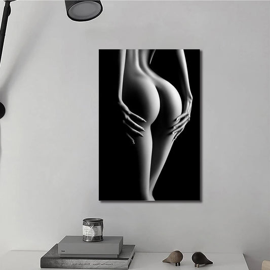 MARJANY Sexy Woman Painting Nude Girl Posters and Prints Black and White Wall Art Canvas Pictures for Living Room Home Decoration (Unframe-style,8x12inch)