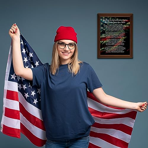 Star Spangled Banner Lyrics - National Anthem Wall Decor. This Patriotic Wall Art Poster Is An Ideal Wall Art For Home Decor, Military, Office and School Room Decor, Unframed (Medium)