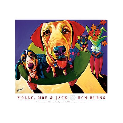 (18x24) Ron Burns Molly Moe and Jack Art Print Poster