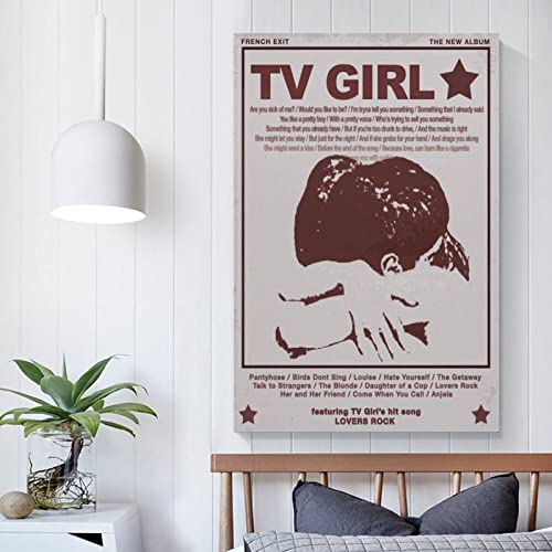 UYHKVXF Tv Girl Vintage Poster Music Posters Canvas Art Poster And Wall Art Picture Print Modern Family Bedroom Decor Posters 12x18inch(30x45cm) (gray)