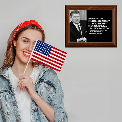 Ronald Reagan Patriotic Quotes Wall Art Decor - They Will Restrict Your Freedoms, History, Safety, This Presidential Portrait Poster Print Is Ideal For Home, Office, & Library Decor, Unframed -8x10"