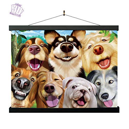3D LiveLife Lenticular Wall Art Prints - Canine Selfie from Deluxebase. Unframed 3D Dog Poster. Perfect wall decor. Original artwork licensed from renowned artist, Michael Searle