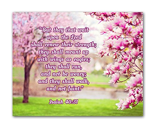 8x10 BIBLE QUOTES Christian Inspirational Wall Decor Posters. Set of 4 Unframed Poster Prints. Made in USA.