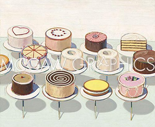 Cakes, 1963 by Wayne Thiebaud, Art Print Poster, Overall Size: 11x14, Image Size: 9x11