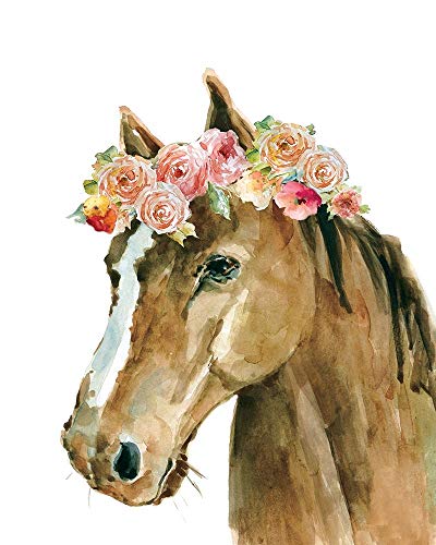 Posterazzi Collection Flower Crown Horse Poster Print by Carol Robinson (10 x 8)