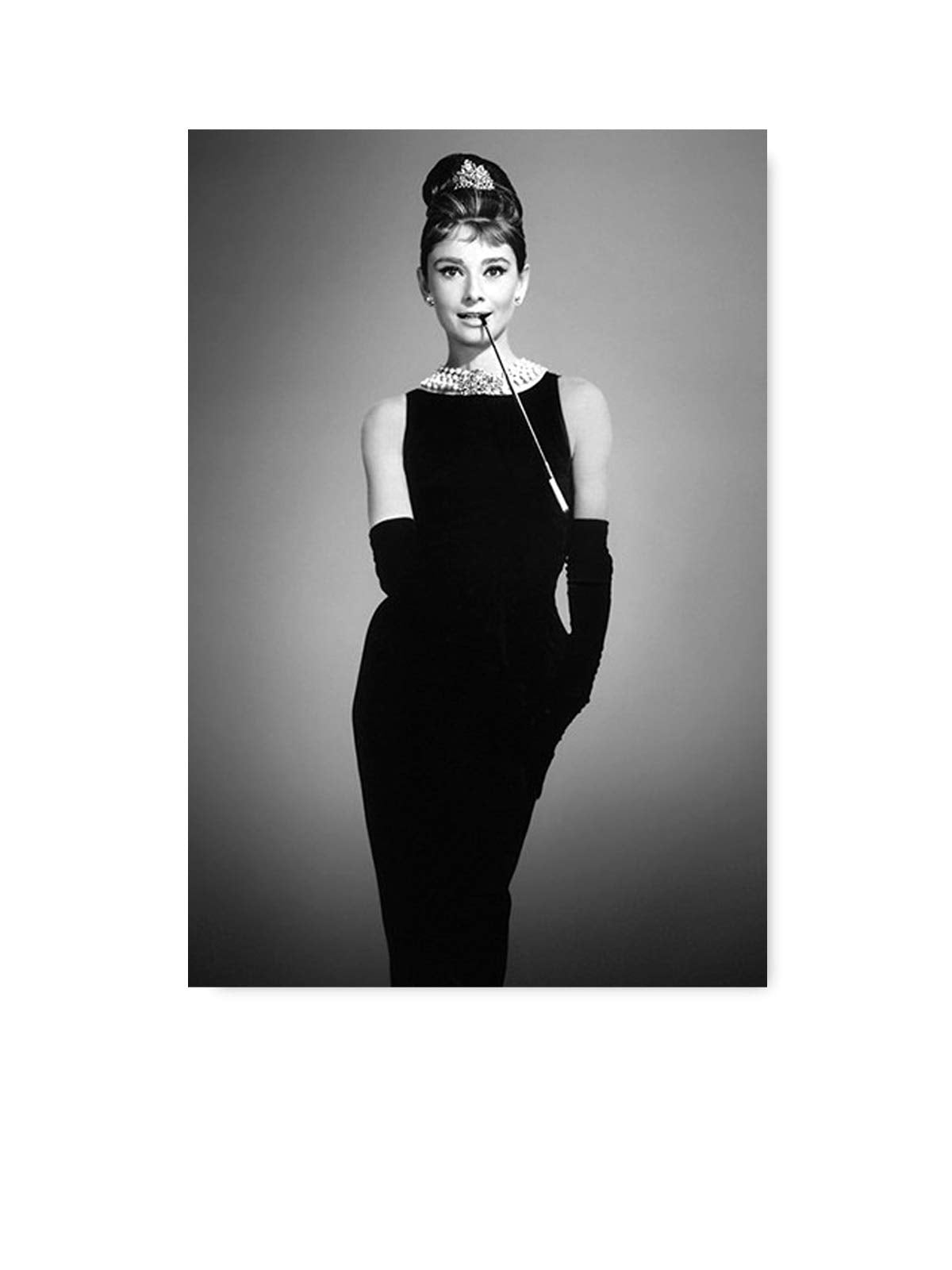 Christmas Sweater for women Audrey Hepburn Photo Portrait Cute Audrey Poster Hepburn Black and White Print Art Breakfast at Tiffany's Movie Star 8" x 12"