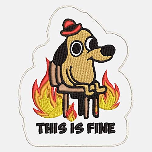 Handmade This is Fine Dog Meme with Iron-on Patch