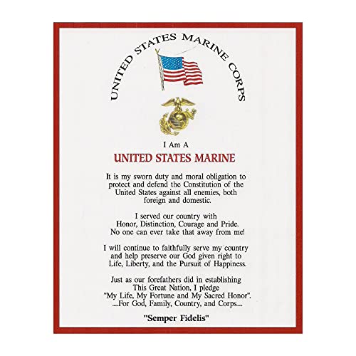 I Am A United States Marine - Marine Corps Oath Wall Art Decor Poster, This Typographic Patriotic Wall Decor Is Ideal For Office, Military Decor, and Gift for All Marines, Semper Fi. Unframed -8x10"