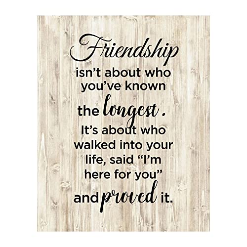 Friendship Isn’t About Who You've Known Longest - Inspirational Wall Decor Print, Platonic Love Motivational Wall Art For Living Room Decor, Home Decor, Office Decor or Bedroom Decor, Unframed - 8x10