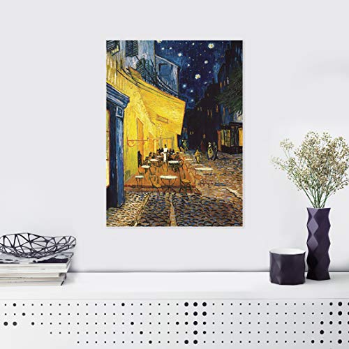 Palace Learning Cafe Terrace at Night Poster by Vincent Van Gogh - 1881 - Fine Art Print - The Cafe Terrace on The Place du Forum (Laminated, 18" x 24")