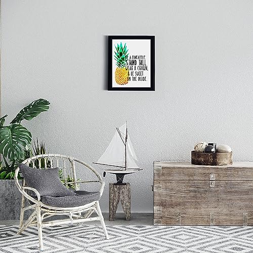 Be a Pineapple-Stand Tall-Wear a Crown Home Decor - Funny Beach Decor Wall Art - Tiki Bar Sign Tropical Wall Art Poster Print - Perfect for Living Room, Office, Church Decor. Unframed - 8 x 10