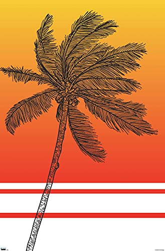 Trends International Line Art-Palm Tree Wall Poster, 22.375" x 34", Unframed Version