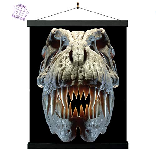 3D LiveLife Lenticular Wall Art Prints - T-Rex Skull from Deluxebase. Unframed 3D Dinosaur Poster. Perfect wall decor. Original artwork licensed from renowned artist, David Penfound