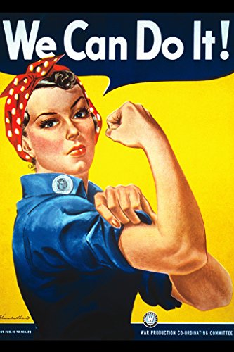 Rosie The Riveter We Can Do It Art Print Poster - 11x17 Fine Art Poster Print by J. Howard Miller, 11x17