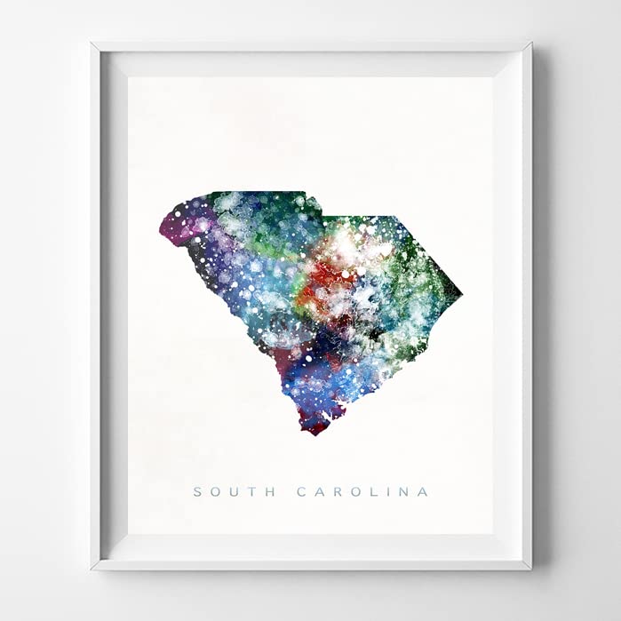 South Carolina Watercolor Map Wall Art Poster Home Decor Print Watercolour Artwork - Unframed