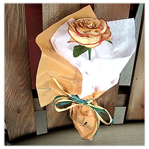 Apple Rose Bouquet Dried Apple Petals 1 Full Bloom Single Rose